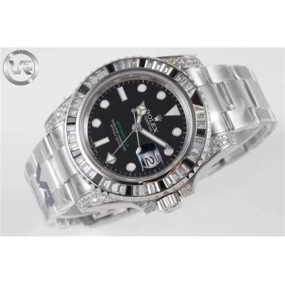 VRF V3 GMT-Master II 126710 VR3285 Automatic Mens Watch Black/White Diamonds 904L SS Bracelet Best Edition