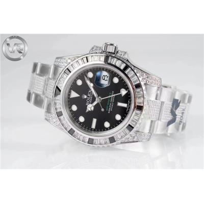 VRF V3 GMT-Master II 116710 VR3285 Automatic Mens Watch Black/White Diamonds 904L Diamond Bracelet Best Edition