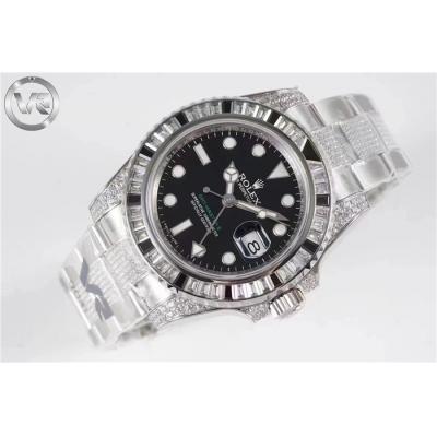 VRF V3 GMT-Master II 116710 VR3285 Automatic Mens Watch Black/White Diamonds 904L Diamond Bracelet Best Edition