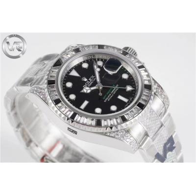 VRF V3 GMT-Master II 116710 VR3285 Automatic Mens Watch Black/White Diamonds 904L Diamond Bracelet Best Edition