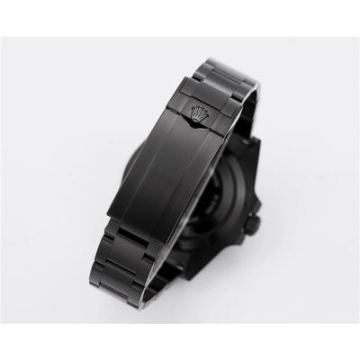 V6F Submariner BLAKEN A3135 Automatic Mens Watch DLC All Black Dial Oyster SS Bracelet  Best Edition