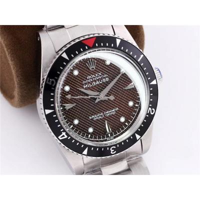 TWF Milgauss 116400GV Ref 6543 A2836 Automatic Mens Watch Black Dial Oyster Steel Bracelet Vintage Timepieces Version