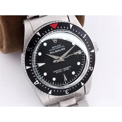 TWF Milgauss 116400GV Ref 6543 A2836 Automatic Mens Watch Black Dial Oyster Steel Bracelet Vintage Timepieces Version