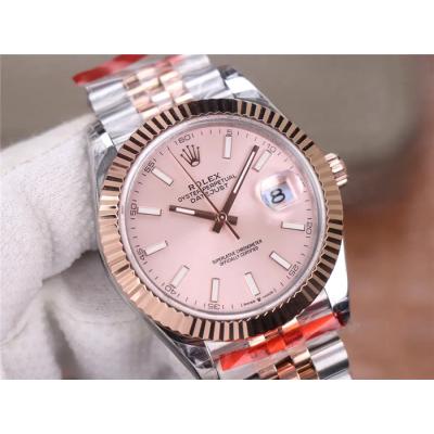 TWF Datejust 41 126334 A3235 Automatic Mens Watch Two Tonr RG Pink Dial 904L Steel Jubilee Bracelet Best Edition