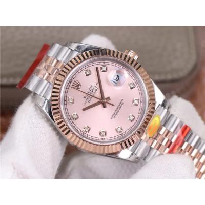 TWF Datejust 41 126334 A3235 Automatic Mens Watch Two Tonr RG Pink Dial 904L Steel Jubilee Bracelet Best Edition