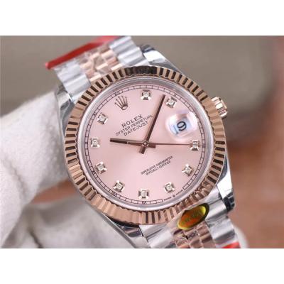 TWF Datejust 41 126334 A3235 Automatic Mens Watch Two Tonr RG Pink Dial 904L Steel Jubilee Bracelet Best Edition