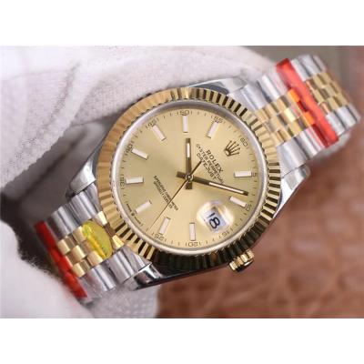 TWF Datejust 41 126334 A3235 Automatic Mens Watch Two Tonr YG Champagne Dial 904L Steel Jubilee Bracelet Best Edition