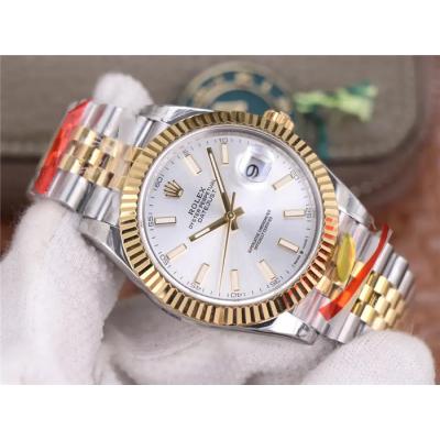 TWF Datejust 41 126334 A3235 Automatic Mens Watch Two Tonr YG Silver Dial 904L Steel Jubilee Bracelet Best Edition