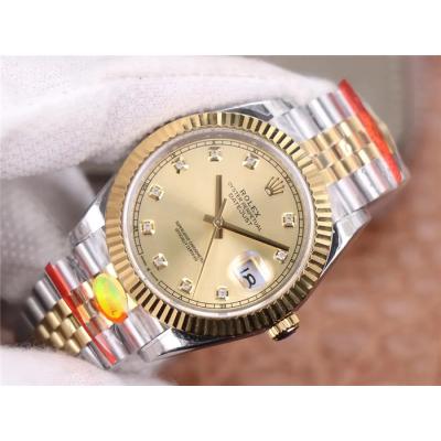 TWF Datejust 41 126334 A3235 Automatic Mens Watch Two Tonr YG Champagne Dial 904L Steel Jubilee Bracelet Best Edition