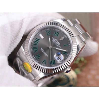 TWF Datejust 41 126334 A3235 Automatic Mens Watch Gray Dial 904L Steel Oyster Bracelet Best Edition