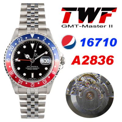 TWF GMT-Master 16710 A2836 Automatic Red Blue Cera...