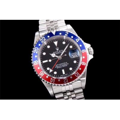 TWF GMT-Master 16710 A2836 Automatic Red Blue Ceramics Bezel Pepsi Mens Watch Black Dial Jubilee Retro Edition