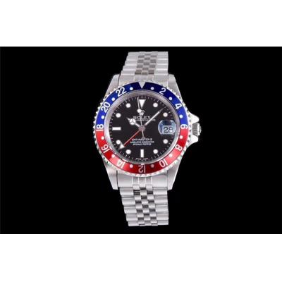 TWF GMT-Master 16710 A2836 Automatic Red Blue Ceramics Bezel Pepsi Mens Watch Black Dial Jubilee Retro Edition