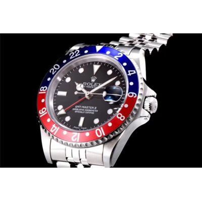 TWF GMT-Master 16710 A2836 Automatic Red Blue Ceramics Bezel Pepsi Mens Watch Black Dial Jubilee Retro Edition