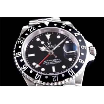 TWF GMT-Master 16710 A2836 Automatic Ceramics Bezel Mens Watch Black Dial Jubilee Retro Edition