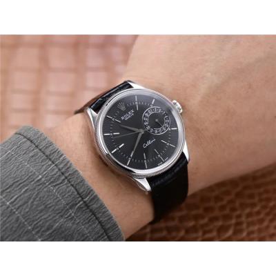 TWF Cellini Date 50519 A3165 Automatic Unisex Watch Black Dial Sticks Leather Strap Best Edition