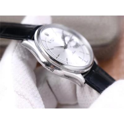 TWF Cellini Date 50519 A3165 Automatic Unisex Watch White Dial Sticks Black Leather Strap Best Edition