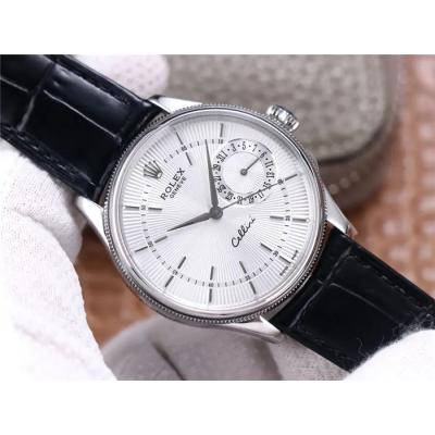 TWF Cellini Date 50519 A3165 Automatic Unisex Watch White Dial Sticks Black Leather Strap Best Edition