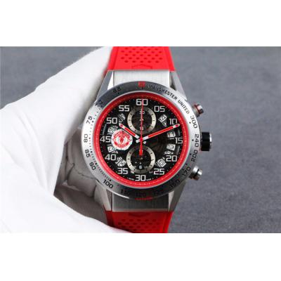 Replica Carrera Quartz chronograph Mens Watch skeleton Dial rubber strap