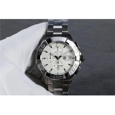 Replica Aquaracer Japan vk Quartz Mens Watch White Dial SS Bracelet