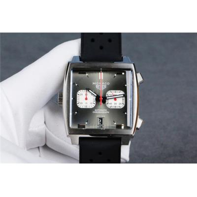 Replica Monaco Japan vk Quartz Mens Watch White Dial Rubber Strap