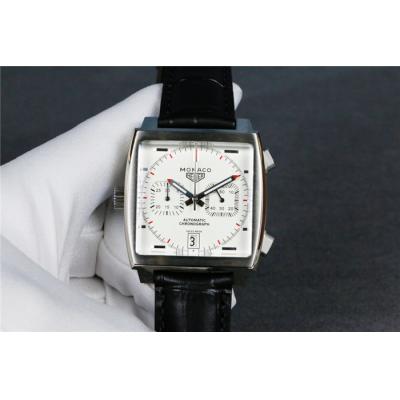 Replica Monaco Japan vk Quartz Mens Watch White Dial Rubber Strap