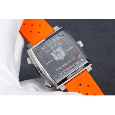 Replica Monaco Japan vk Quartz Mens Watch White Dial Rubber Strap