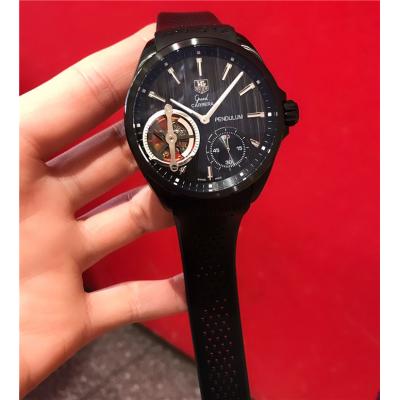 Replica Carrera Automatic Tourbillon Mens Watch Black Dial Rubber Strap