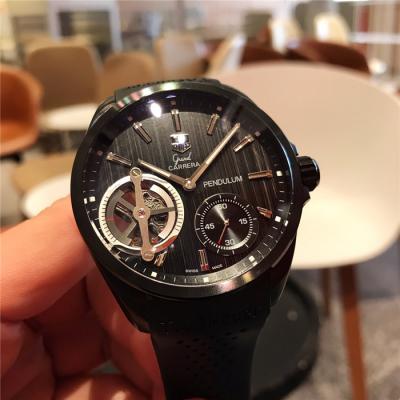 Replica Carrera Automatic Tourbillon Mens Watch Black Dial Rubber Strap