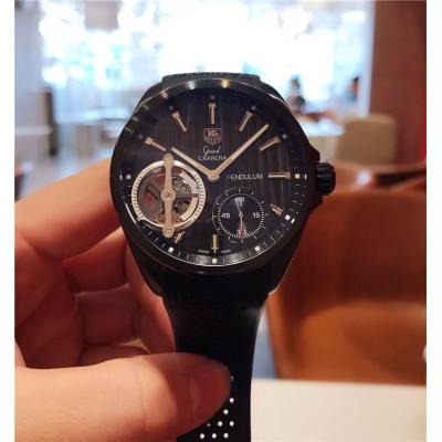 Replica Carrera Automatic Tourbillon Mens Watch Black Dial Rubber Strap