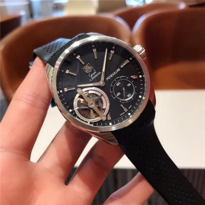 Replica Carrera Automatic Tourbillon Mens Watch Black Dial Rubber Strap