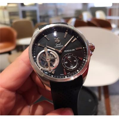 Replica Carrera Automatic Tourbillon Mens Watch Black Dial Rubber Strap