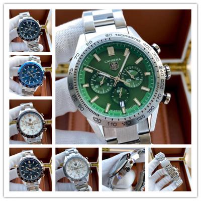 Replica Carrera Japan vk Quartz chronograph Mens Watch Green Dial Stainless steel C