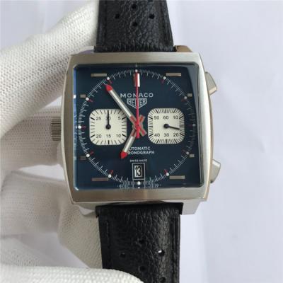 Replica Monaco Japan vk Quartz chronograph Mens Watch  Green Dial Leather Strap