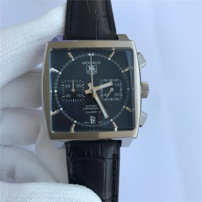 Replica Monaco Japan vk Quartz chronograph Mens Watch  Blue Dial Leather Strap A