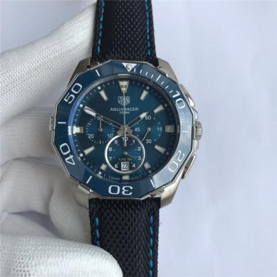 Replica Aquaracer Japan Quartz chronograph  Mens Watch Blue Dial Stainless steel