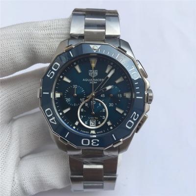 Replica Aquaracer Japan Quartz chronograph  Mens Watch Blue Dial Stainless steel