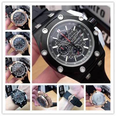 Royal Oak Japan Quartz chronograph Mens Watch Black Dial Rubber Strap C01