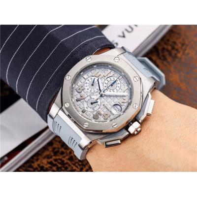 Royal Oak Japan vk Quartz chronograph Mens Watch Gray Dial  Rubber Strap C04