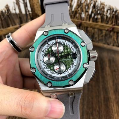 Royal Oak Offshore Japan  Quartz chronograph Mens Watch  Green Dial Rubber Strap C    C07