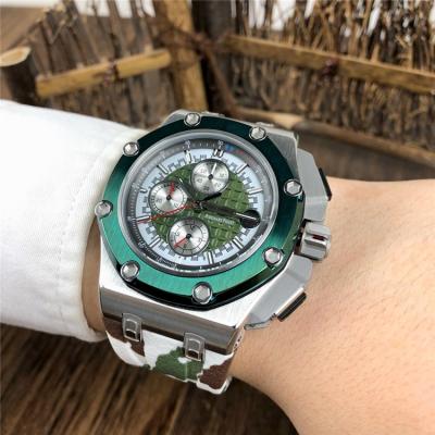 Royal Oak Offshore Japan  Quartz chronograph Mens Watch  Green Dial Rubber Strap C    C07