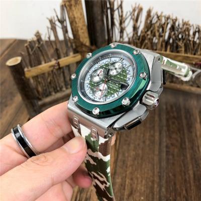 Royal Oak Offshore Japan  Quartz chronograph Mens Watch  Green Dial Rubber Strap C    C07