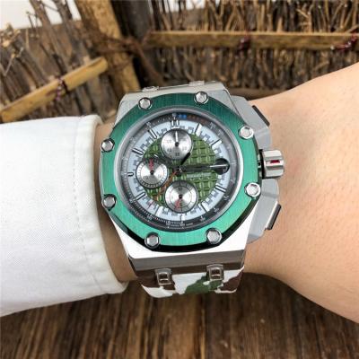 Royal Oak Offshore Japan  Quartz chronograph Mens Watch  Green Dial Rubber Strap C    C07