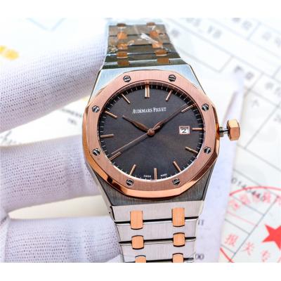 Royal Oak Japan Miyota 8215 Automatic Mens Watch Gray Dial Two Tone Rose Gold Bracelet    C10