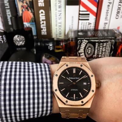 Royal Oak A21J Automatic Movement  Mens Watch Black Dial Rose Gold C E18