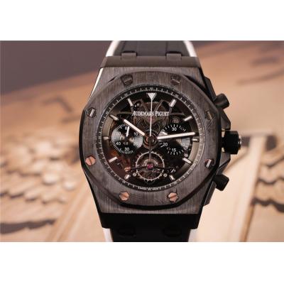 Royal Oak A21J Automatic Movement  Mens Watch Skeleton Dial Rubber Strap E34