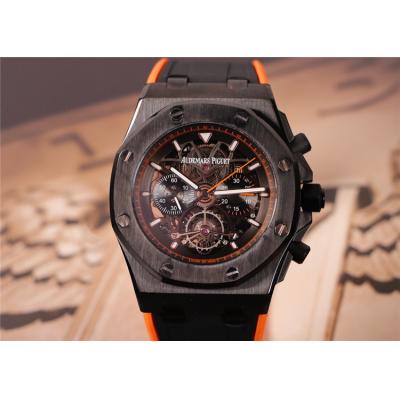 Royal Oak A21J Automatic Movement  Mens Watch Skeleton Dial Rubber Strap E34