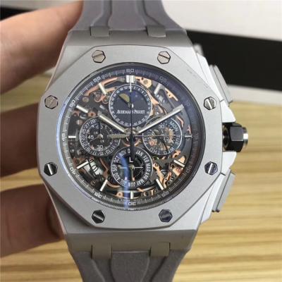 Royal Oak Japan  Quartz chronograph Mens Watch  Gray Dial Rubber Strap B E37