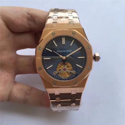 Royal Oak A21J Automatic Movement   Mens Watch Blue Dial Rose Gold B E42