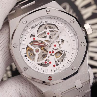 Replica  Royal Oak A21J Automatic Movement   Mens Watch White Dial Rose Gold E43